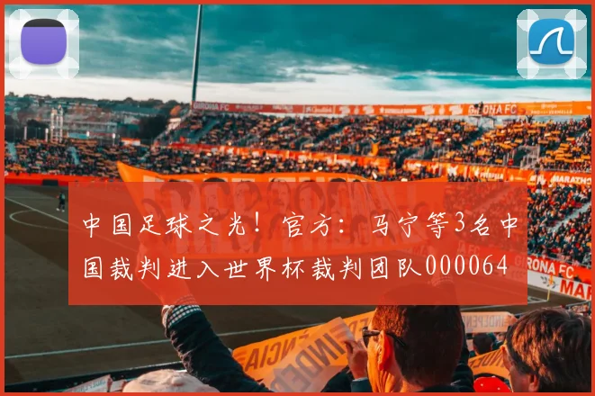 中国足球之光！官方：马宁等3名中国裁判进入世界杯裁判团队0000644